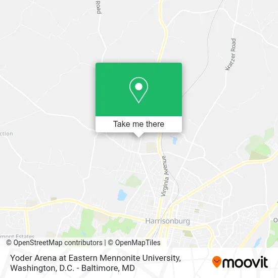 Yoder Arena at Eastern Mennonite University map