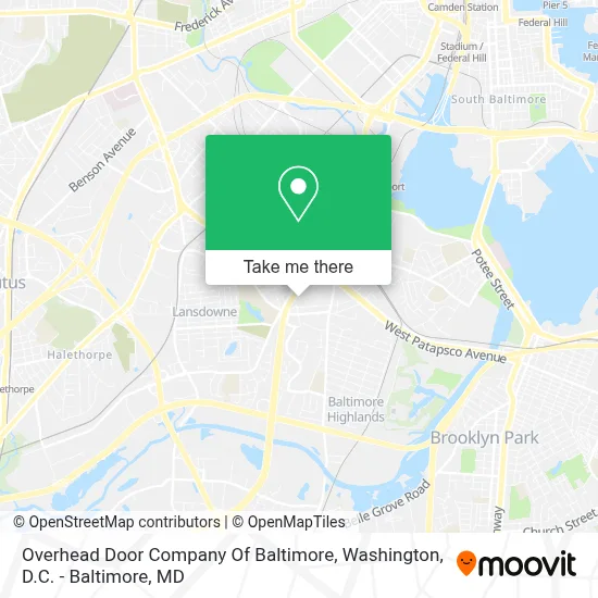 Overhead Door Company Of Baltimore map
