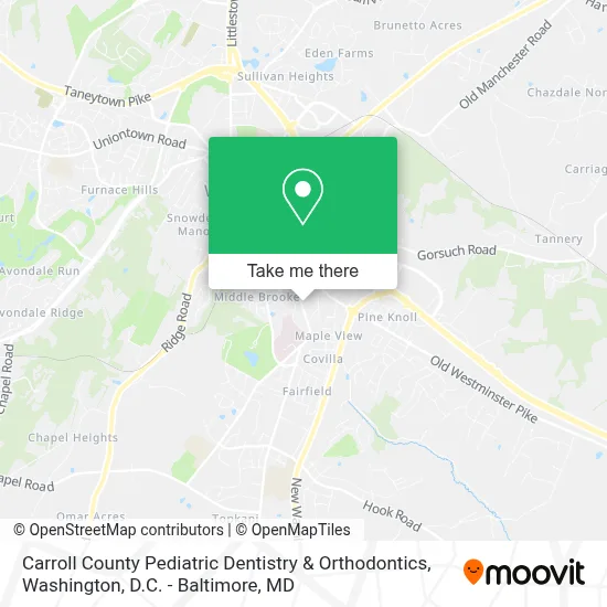 Carroll County Pediatric Dentistry & Orthodontics map