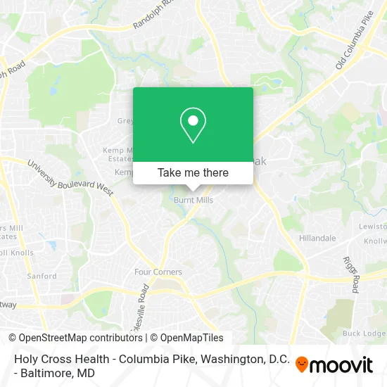 Holy Cross Health - Columbia Pike map