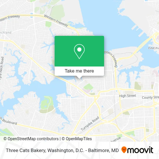 Three Cats Bakery map