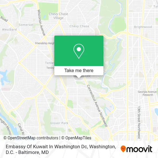 Embassy Of Kuwait In Washington Dc map