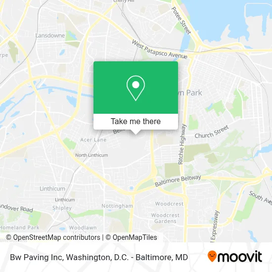 Bw Paving Inc map