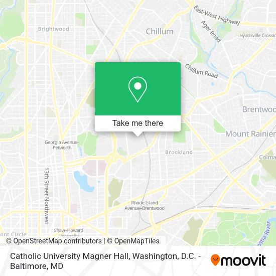 Catholic University Magner Hall map