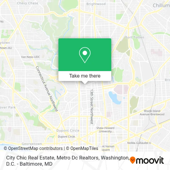 City Chic Real Estate, Metro Dc Realtors map