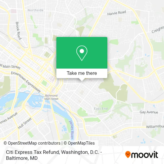 Citi Express Tax Refund map