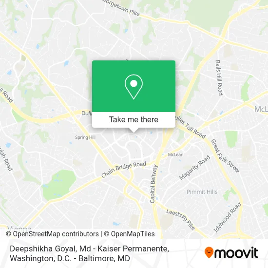 Deepshikha Goyal, Md - Kaiser Permanente map
