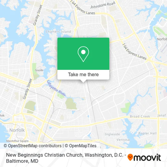 New Beginnings Christian Church map