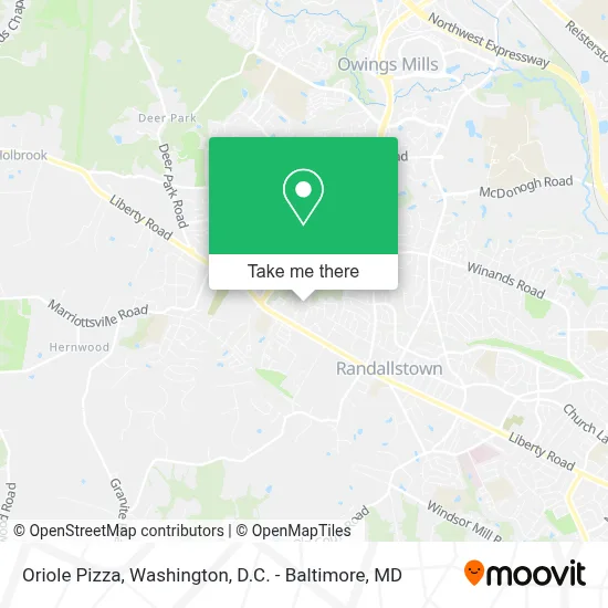 Oriole Pizza map