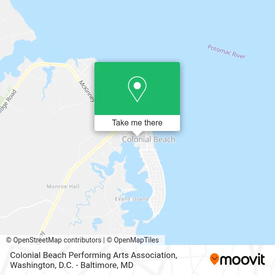 Colonial Beach Performing Arts Association map