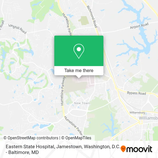 Eastern State Hospital, Jamestown map