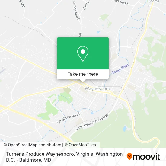 Turner's Produce Waynesboro, Virginia map