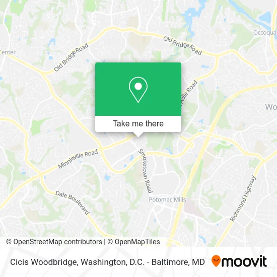 Cicis Woodbridge map