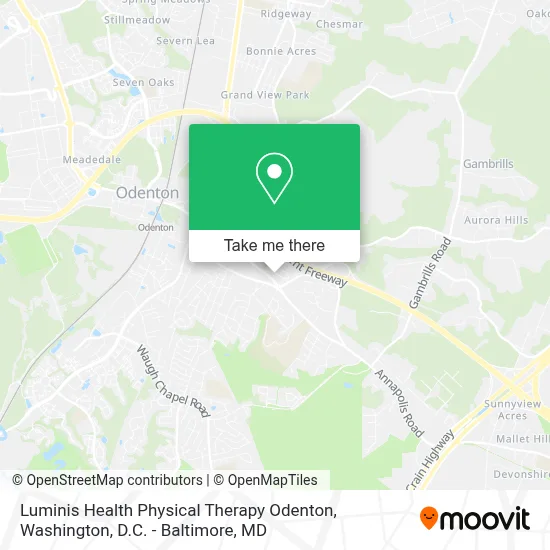 Luminis Health Physical Therapy Odenton map