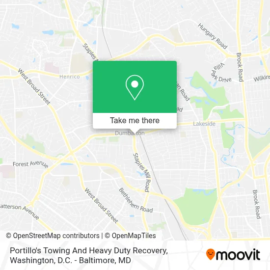 Portillo's Towing And Heavy Duty Recovery map