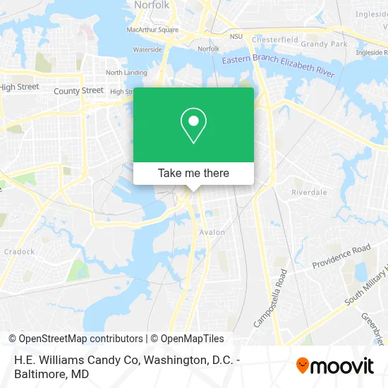 H.E. Williams Candy Co map