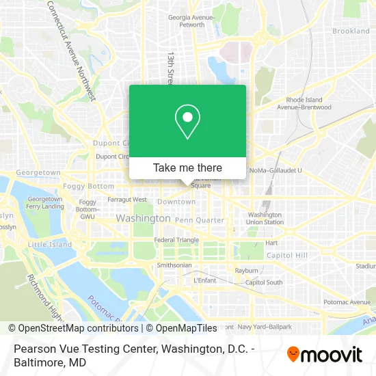 Pearson Vue Testing Center map