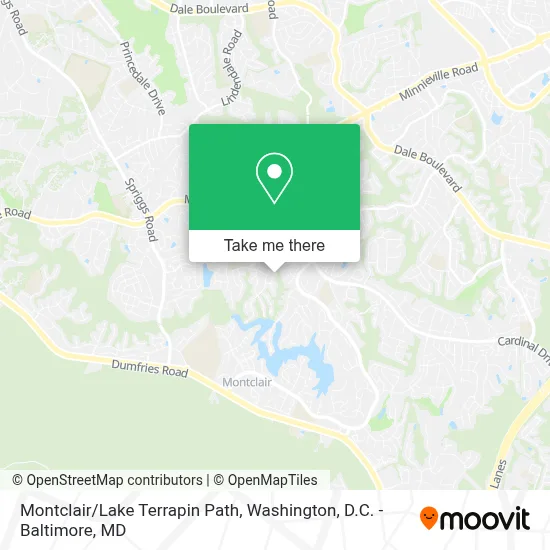Montclair/Lake Terrapin Path map