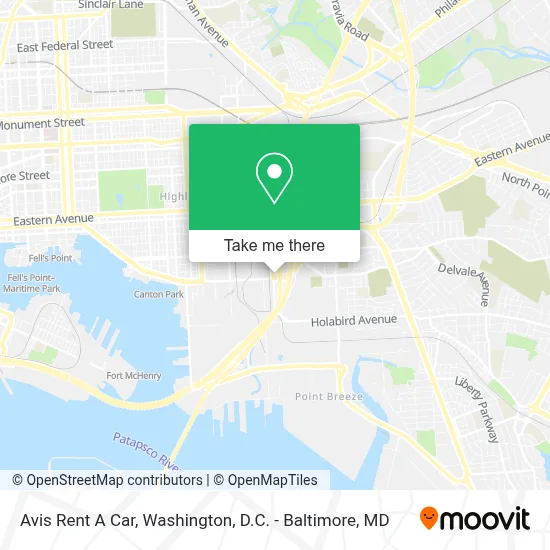 Avis Rent A Car map