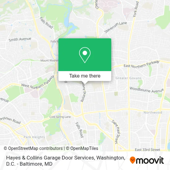 Hayes & Collins Garage Door Services map
