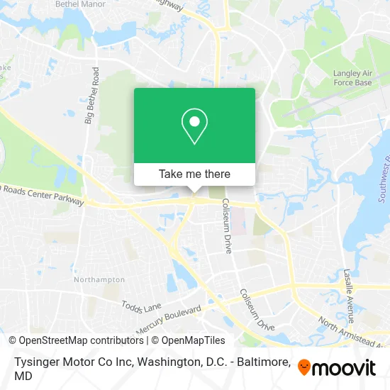 Tysinger Motor Co Inc map