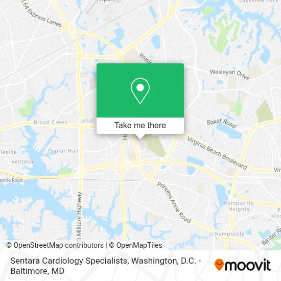 Sentara Cardiology Specialists map