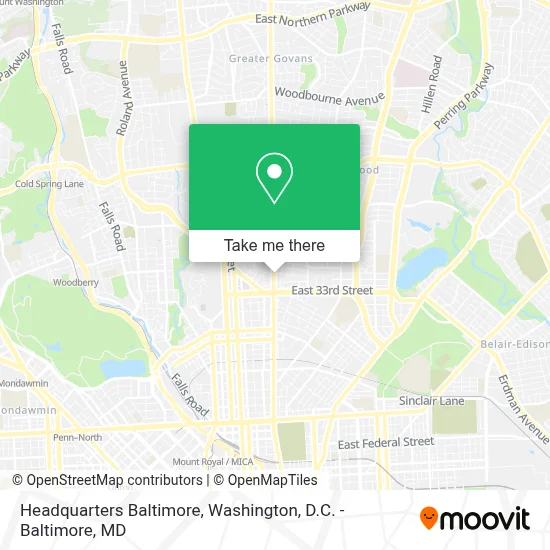 Headquarters Baltimore map