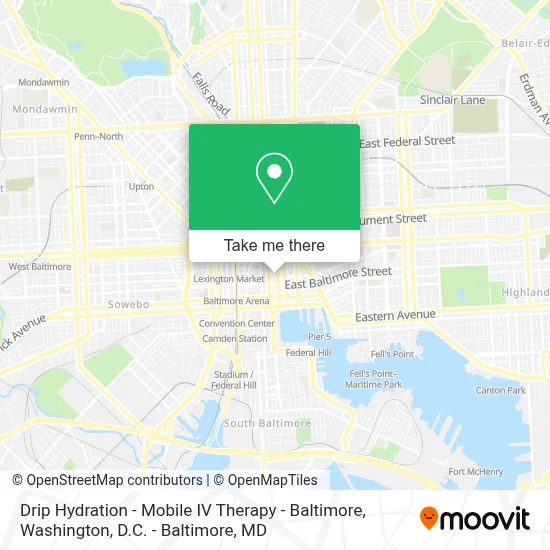 Drip Hydration - Mobile IV Therapy - Baltimore map