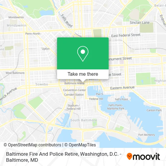 Baltimore Fire And Police Retire map