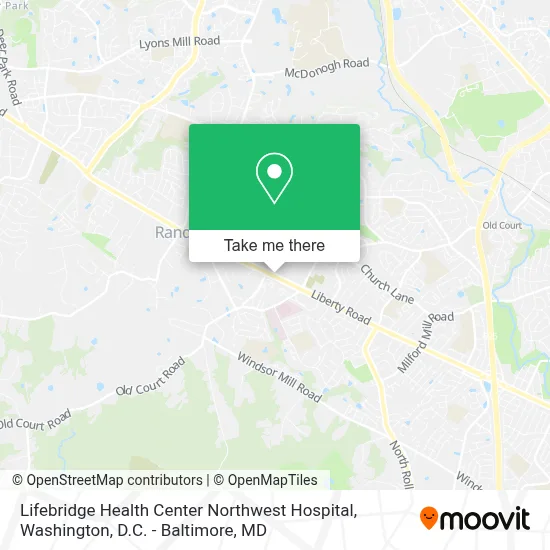 Lifebridge Health Center Northwest Hospital map