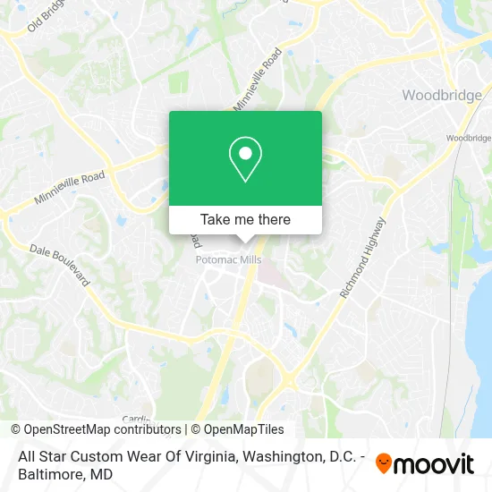 All Star Custom Wear Of Virginia map