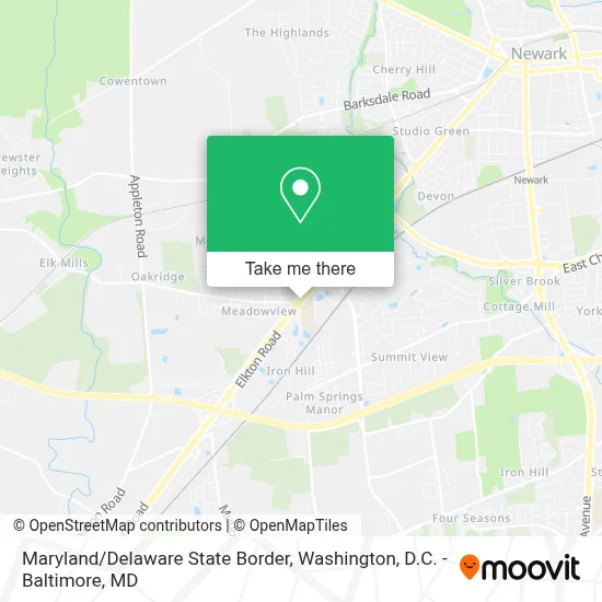 Maryland/Delaware State Border map