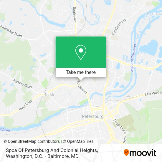 Spca Of Petersburg And Colonial Heights map