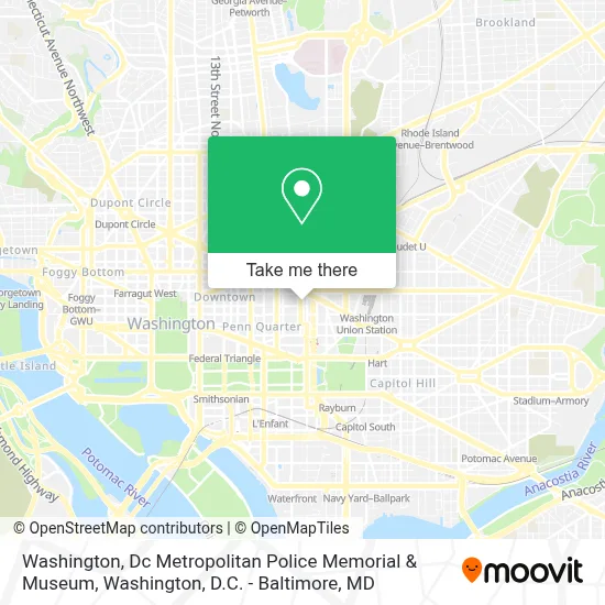 Washington, Dc Metropolitan Police Memorial & Museum map