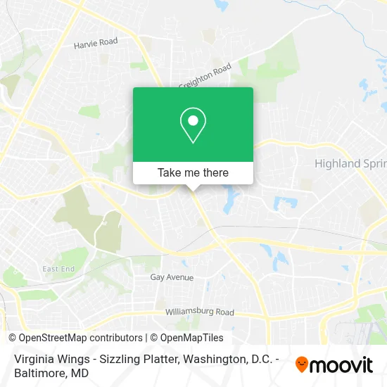 Virginia Wings - Sizzling Platter map