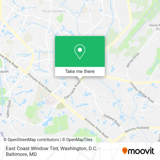 East Coast Window Tint map