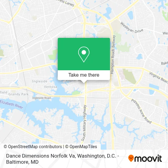 Dance Dimensions Norfolk Va map