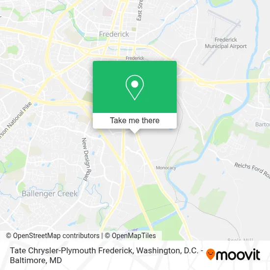 Tate Chrysler-Plymouth Frederick map