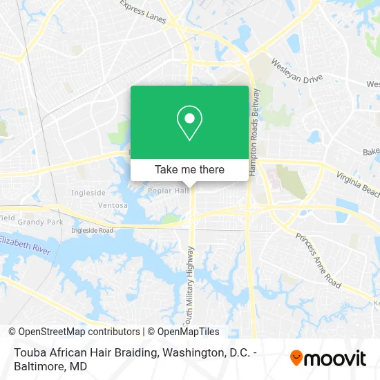Touba African Hair Braiding map