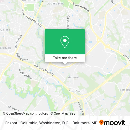 Cazbar - Columbia map