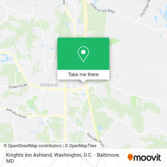 Knights Inn Ashland map