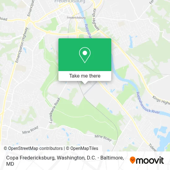 Copa Fredericksburg map