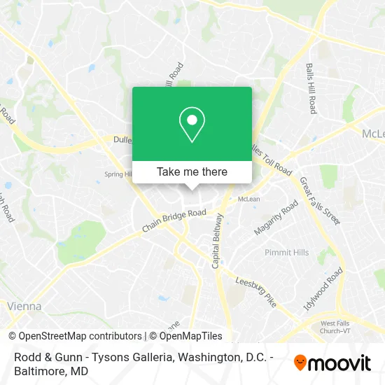 Rodd & Gunn - Tysons Galleria map