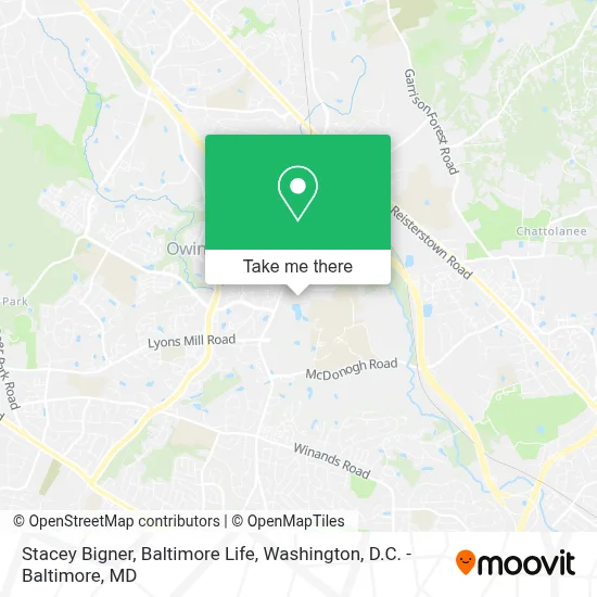 Stacey Bigner, Baltimore Life map