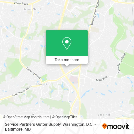 Service Partners Gutter Supply map