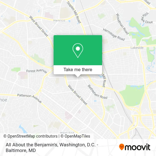 All About the Benjamin's map