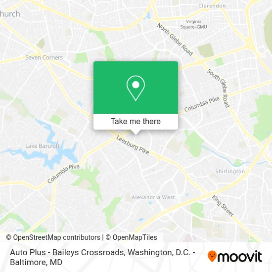 Auto Plus - Baileys Crossroads map