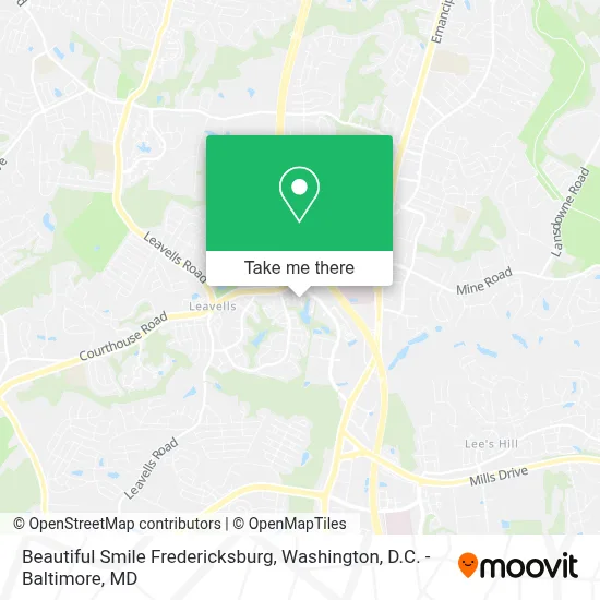 Beautiful Smile Fredericksburg map