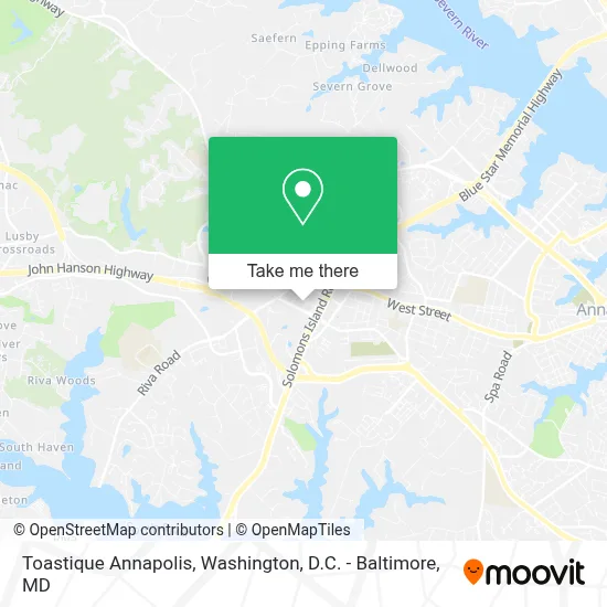 Toastique Annapolis map