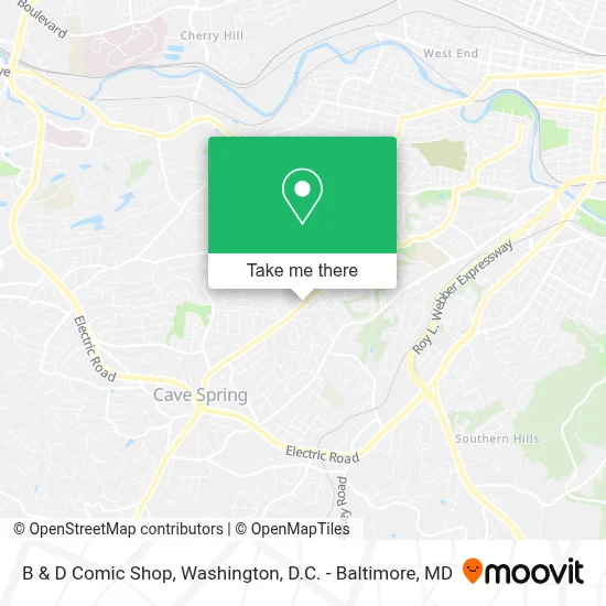 B & D Comic Shop map